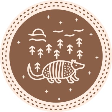 Armadillo simge vektör illüstrasyon tasarımı