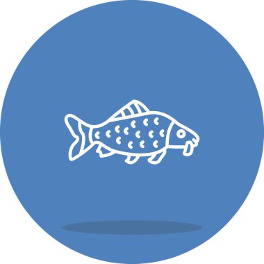 Sazan Balığı web simgesi vektör illüstrasyonu