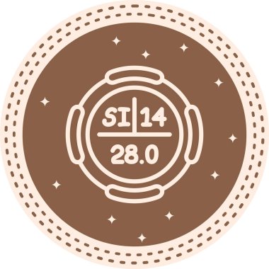 Silikon sembolü, periyodik tablonun kimyasal elementi, vektör simgesi