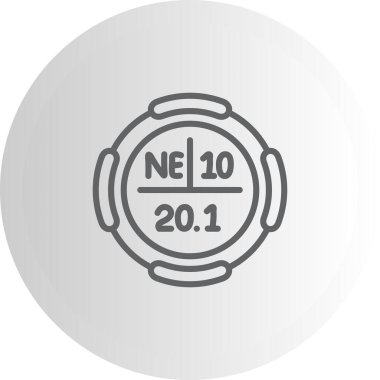 Neon sembolü, periyodik tablonun kimyasal elementi, vektör simgesi