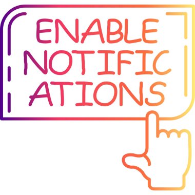 Bildirimleri etkinleştir Web simgesi vektör resimlemesi