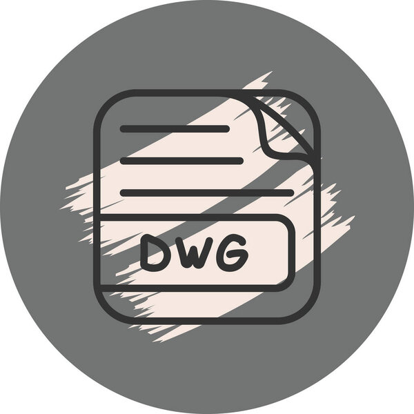 Dwg File icon with Paint Brush and gray background