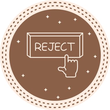 Parmak Tuşu Yenilikçi Düz Ürün Tasarım Sembolünü Reddet