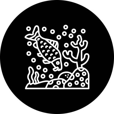 Sazan Balığı web simgesi vektör illüstrasyonu