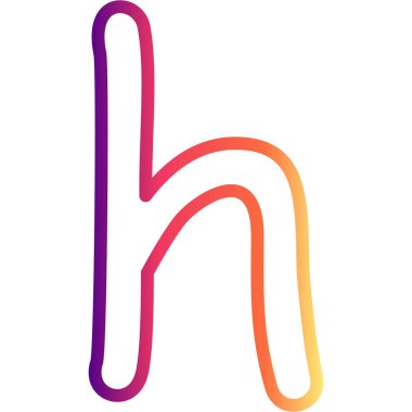 Küçük Harf H web simgesi vektör illüstrasyonu