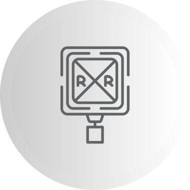 Demiryolu Geçidi Web simgesi vektör illüstrasyonu