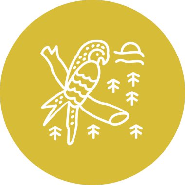 Kızıl Macaw simge vektör çizimi