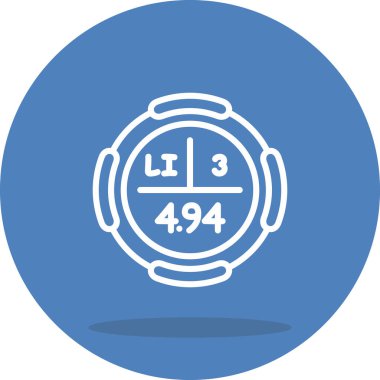 Lityum sembolü, periyodik tablonun kimyasal elementi, vektör simgesi