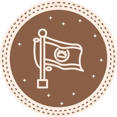 El Salvador bayrağını bayrak direğinde sallamak dairesel bir arkaplan üzerinde, desenli fırça darbesi etkisi ve gölge etkisi ile.