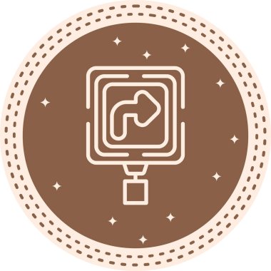 Öndeki Eğri Web simgesi vektör resimlemesi