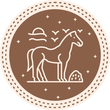 At vektörü illüstrasyonunun basit taslak simgesi