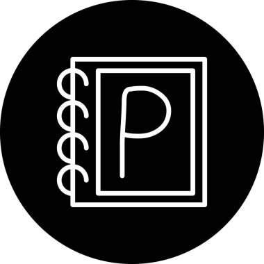 Büyük Harf P Web simgesi vektör illüstrasyonu