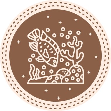 Tilapia web simgesi, vektör illüstrasyonu