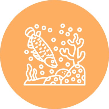 Asya Arowana web simgesi, vektör illüstrasyonu