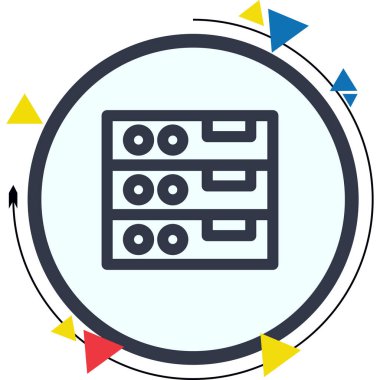 Veritabanı Zarif Profesyonel Düz Grafik Sembolü