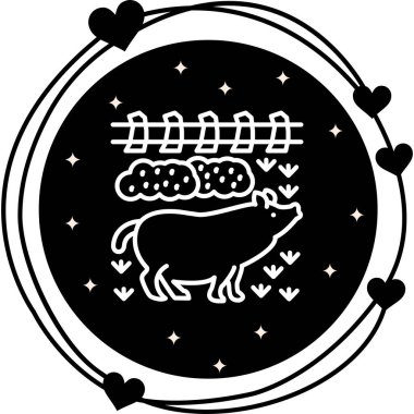 Çizgi biçimi, vektör illüstrasyonunda domuz ağı simgesi