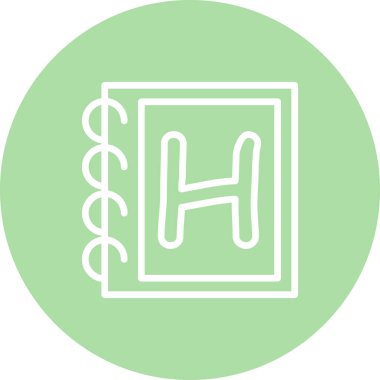 Büyük Harf H Web simgesi vektör illüstrasyonu