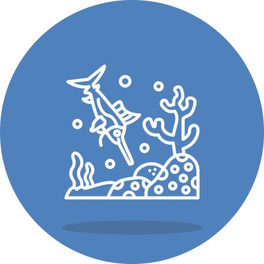 Yelken Balığı ikon vektör çizimi