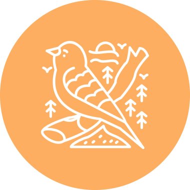 Kırmızı Tanager simge vektör çizimi