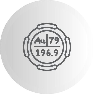 Altın sembol, periyodik tablonun kimyasal elementi, vektör simgesi