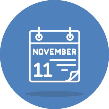 11 Kasım takvim simgesi, vektör illüstrasyonu           