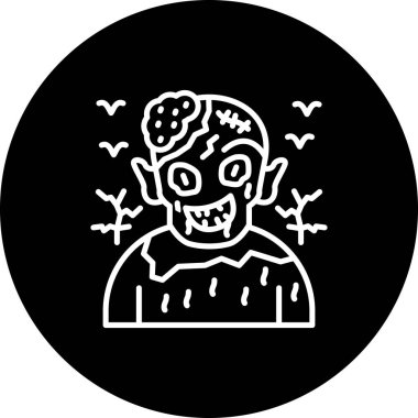 Alnında dikişler ve yakınlarda uçan yarasalarla gülümseyen bir zombiyi çiziyorum..