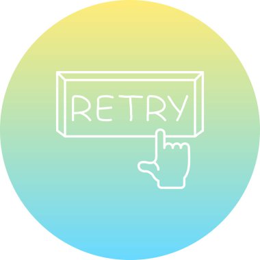 Retry Finger Tap Button Stylish High Resolution Art Symbol