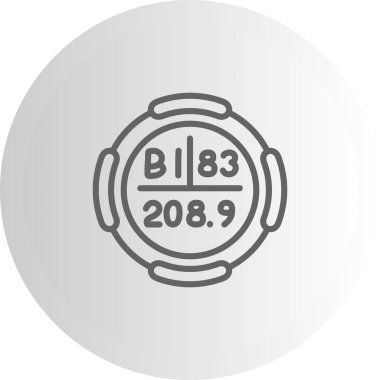 Bizmut sembolü, periyodik tablonun kimyasal elementi, vektör simgesi