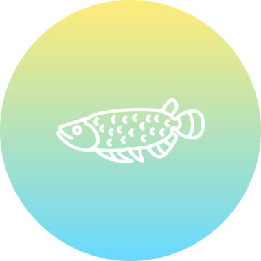 Asya Arowana web simgesi, vektör illüstrasyonu