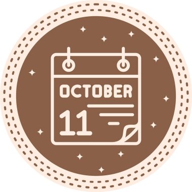 11 Ekim takvim simgesi, vektör illüstrasyonu                