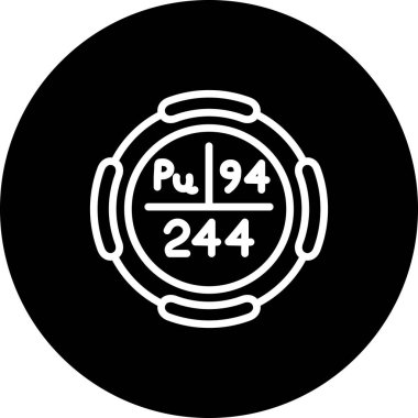 Plütonyum sembolü, periyodik tablonun kimyasal elementi, vektör simgesi