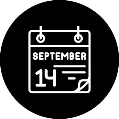 14 Eylül takvim simgesi, vektör illüstrasyonu          