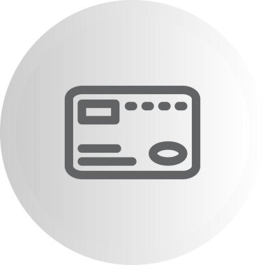 Kredi Kartı Çizgisi Simgesi Basit Görüntü Beyaz Arkaplanda İzole Edildi