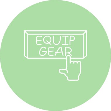 Equip Gear Web simgesi vektör illüstrasyonuName