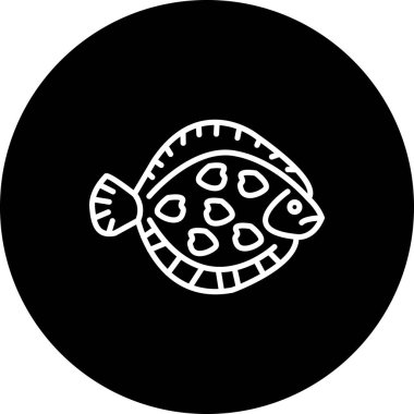 Halibut simgesi vektör çizimi