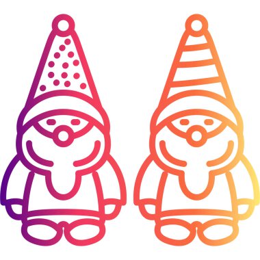 Noel cüceleri simgesi, vektör illüstrasyonu basit tasarım