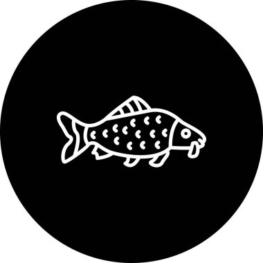 Sazan Balığı web simgesi vektör illüstrasyonu