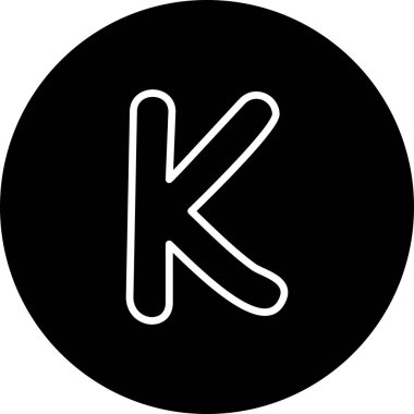 Küçük Harf K Web simgesi vektör illüstrasyonu