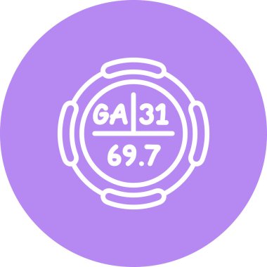 Galyum sembolü, periyodik tablonun kimyasal elementi, vektör simgesi