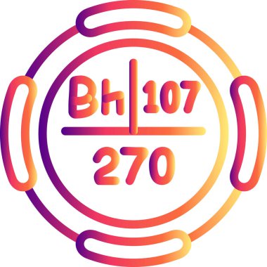 Bohrium sembolü, periyodik tablonun kimyasal elementi, vektör simgesi