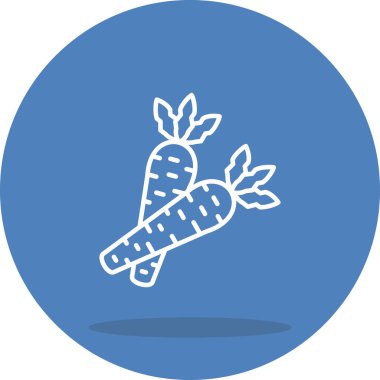 Gıda ikonunun vektör illüstrasyonu. Havuç.