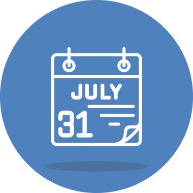 31 Temmuz takvim simgesi tasarımı, vektör illüstrasyonu            