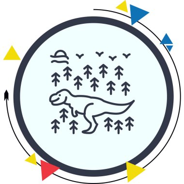 Jurasik ağ simgesi vektör illüstrasyonu