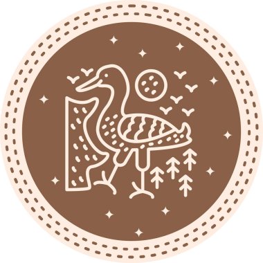 Great Crested Grebe ikon vektör illüstrasyon tasarımı