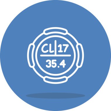 Klor sembolü, periyodik tablonun kimyasal elementi, vektör simgesi