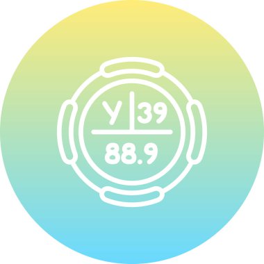 Yttrium sembolü, periyodik tablonun kimyasal elementi, vektör simgesi