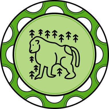 Babun ağ simgesi vektör illüstrasyonu