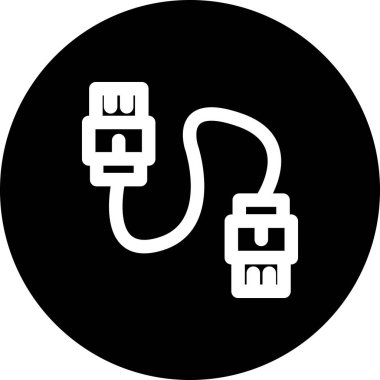 Ethernet kablo ağ ikonu vektör çizimi