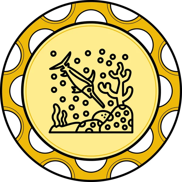 Kılıçbalığı Satırı Simgesi, Beyaz Arkaplanda Basit Görüntü 