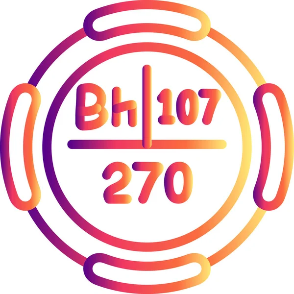 Bohrium sembolü, periyodik tablonun kimyasal elementi, vektör simgesi